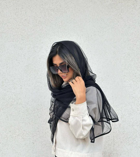شال توری زنانه وارداتی رنگ مشکی