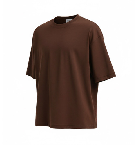 تیشرت لش ساده بیسیک مردانه قهوه ای پارچه دورس پنبه دو نخ