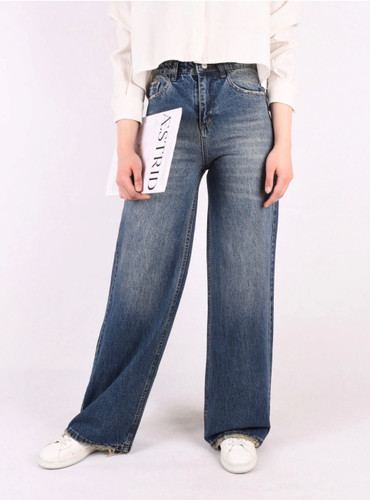 شلوار جین بگ زنانه پشت کمر کشی Jean فری سایز تا ۴۴