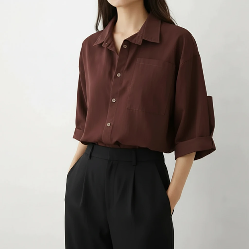 شومیز بیسیک آستین سه ربع زنانه برند ZARA فری سایز تا ۴۴